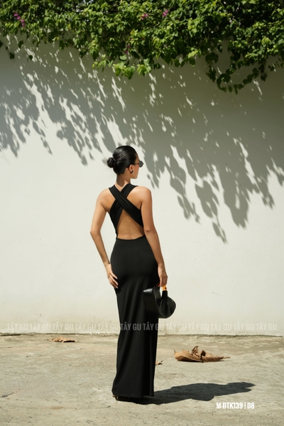 Đầm Chéo Lưng Bảng To Cổ V Dáng Maxi DASSA Taygu | DTK139