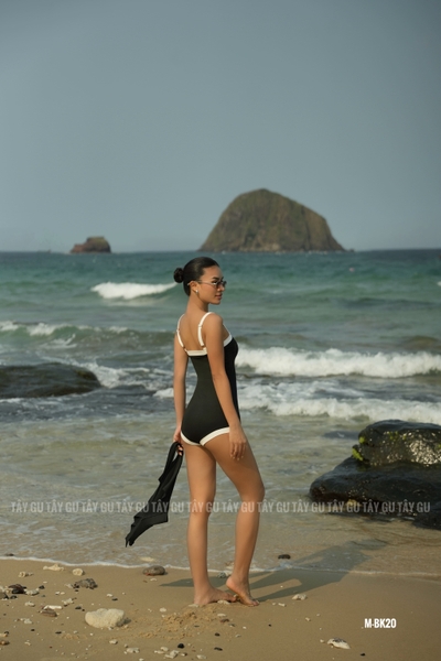 Bikini Bodysuit Hai Dây Viền Trắng ALOHA Taygu | BK20