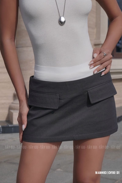 Chân Váy Xám Dáng Ngắn LUKA Taygu | CV110