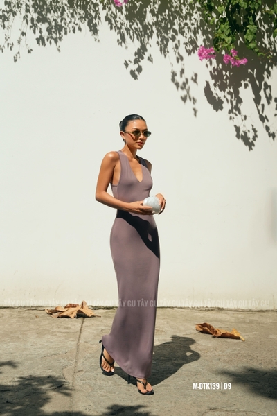 Đầm Chéo Lưng Bảng To Cổ V Dáng Maxi DASSA Taygu | DTK139
