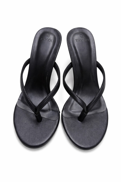 Guốc Cao Gót Xỏ Ngón Mũi Tròn 9cm KYLIE Taygu | D9