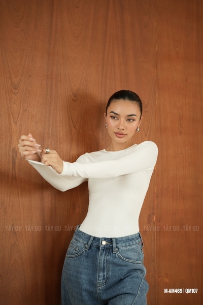 Áo Thun Gân Nhuyễn Basic Tay Dài Cổ Tròn Taygu | AM469