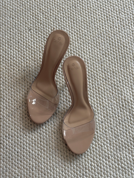 Dép Cao Gót Mũi Tròn Cao 7cm CINDER Taygu | D4