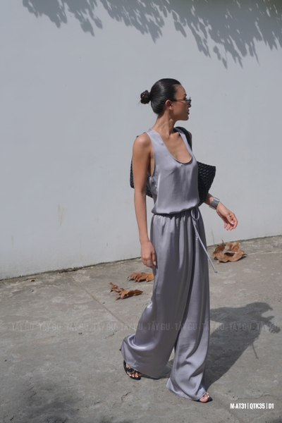 Quần Lụa Suông Dài Lưng Dây Rút OLINA Taygu | QTK35