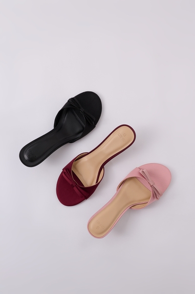 Guốc Cao Gót 3cm Mũi Tròn Bọc Lụa Satin LOLA Taygu | D6