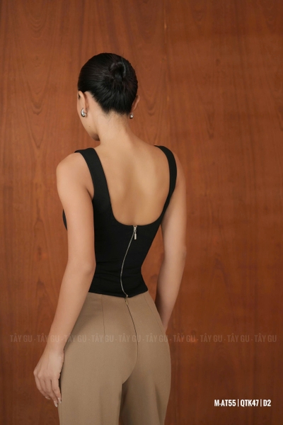 Áo Corset Hai Lớp Cổ Vuông Thắt Eo GIANA Taygu | AT55