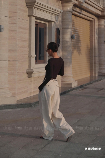 Quần Jean Ống Suông Trắng Kem Basic QILA Taygu | QM104