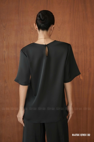 Áo Lụa Cổ Tròn Tay Ngắn CAMI Taygu | AT56