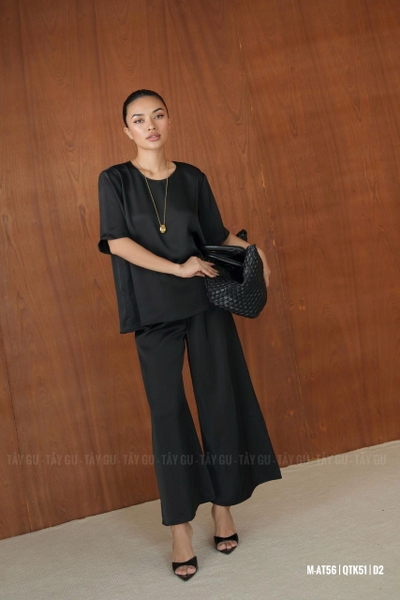 Áo Lụa Cổ Tròn Tay Ngắn CAMI Taygu | AT56