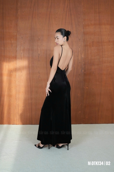 Đầm Nhung Hai Dây Maxi Hở Lưng Quyến Rũ DIALI Taygu | DTK134