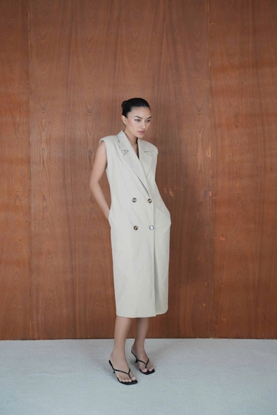 Đầm Cổ Vest Không Tay Dáng Dài BERRY Taygu | DTK137