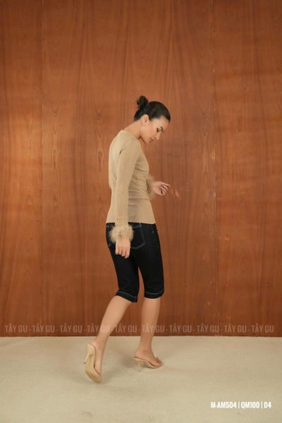 Áo Len Tay Dài Cổ Tim Tay Lông FETHE Taygu | AM504