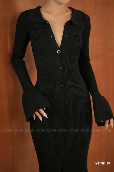 Đầm Len Body Tay Dài Cài Nút Trước DELI Taygu | DT1027