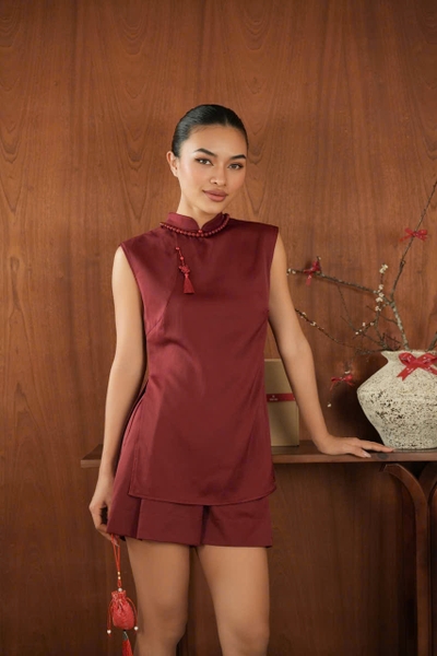 Quần Đùi Lụa Đỏ Thanh Lịch Taygu | QTK57