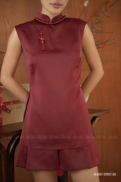 Quần Đùi Lụa Đỏ Thanh Lịch Taygu | QTK57