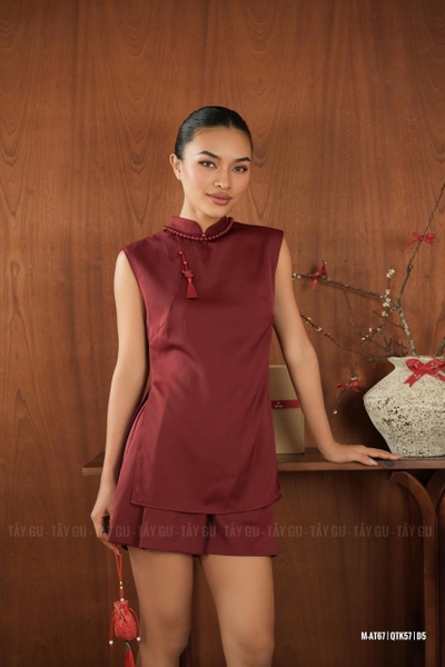 Quần Đùi Lụa Đỏ Thanh Lịch Taygu | QTK57
