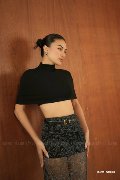 Áo Choàng Thun Đen Layering Tối Giản OLYA Taygu | AT65