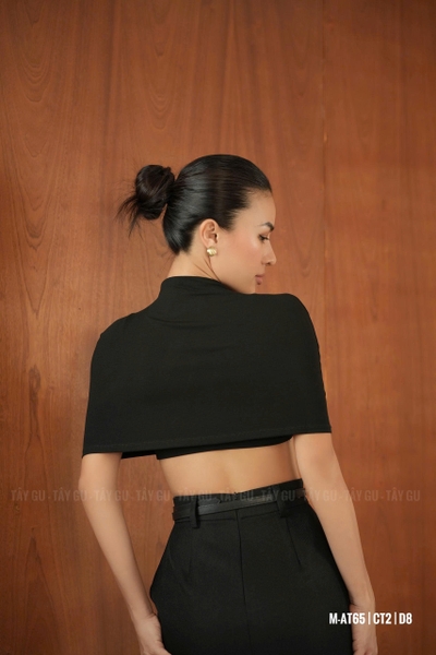 Áo Choàng Thun Đen Layering Tối Giản OLYA Taygu | AT65