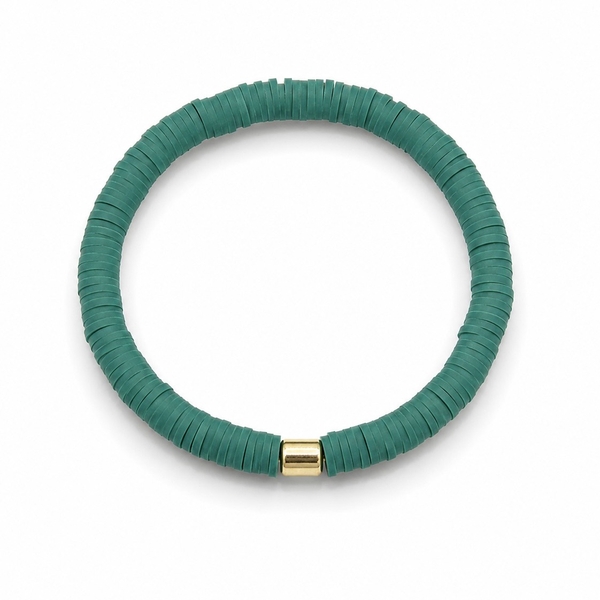 ELI & LOU - Polymer Clay Heishi Bracelet In Green