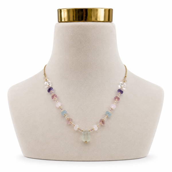 MERAKI TOWN - Mix Stone Necklace In Clear Quartz