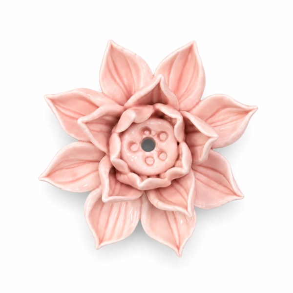 BÁT TRÀNG CERAMIC - Lotus Incense Holder in Pink