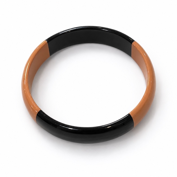 AZIET -  Buffalo Horn & Lacquer Medium Flat Bracelet in Salmon