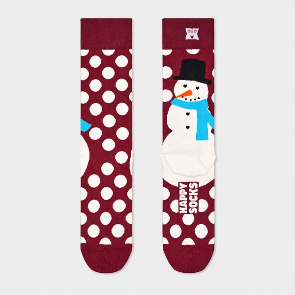 CHRISTMAS - 'Snowman Polka Dot' Holiday Crew Socks