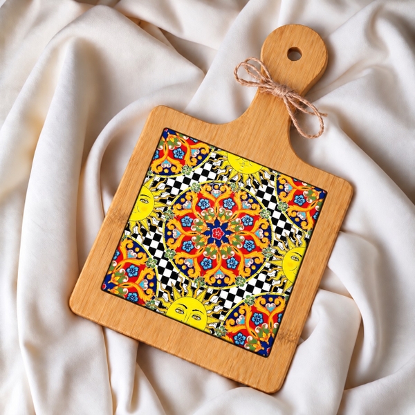 BÁT TRÀNG CERAMIC - Wood & Ceramic Pot Holder In Sun