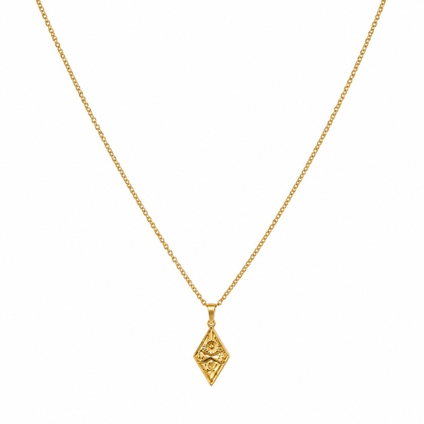 ROUGE - 18K Gold Plated Necklace With Sun & Moon Pendant