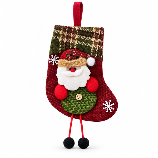CHRISTMAS - Small Wool Stocking in Santa