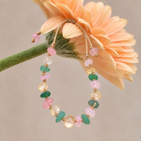 MERAKI TOWN - Niwa Bracelet in Rose Quartz, Green Aventurine & Citrine