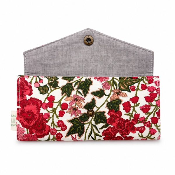RỪNG HANDMADE - 'Red Poppy' Long Fabric Wallet