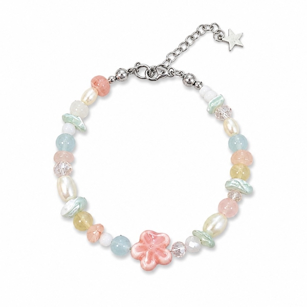 MERMAID - 'Tropica' Natural Gemstone & Ceramic Charm Bracelet