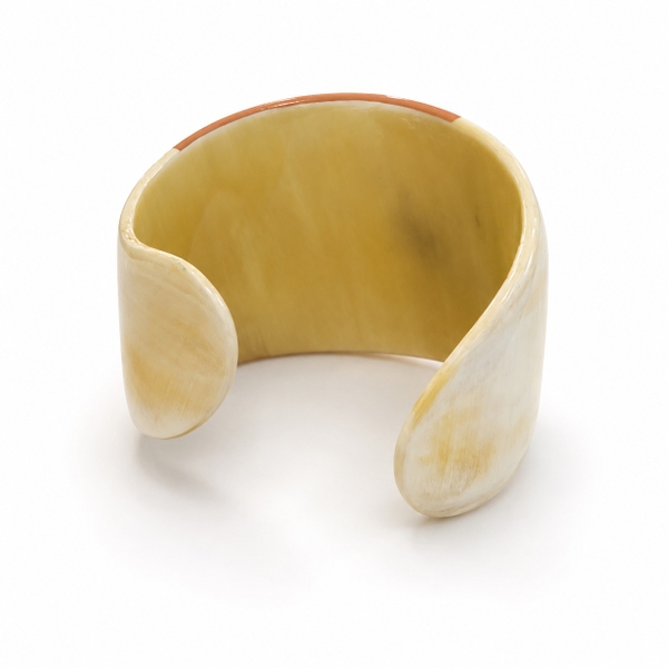 AZIET -  Buffalo Horn & Lacquer Cuff in Salmon
