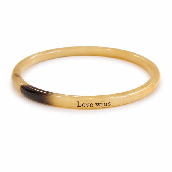 AZIET -  Buffalo Horn Quote Bangle ‘Love Wins’