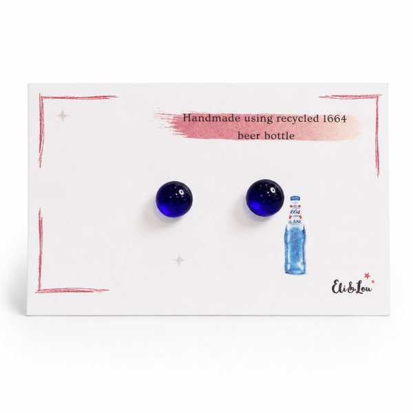 ELI & LOU Recycle Glass Earrings from 1664 Beer Bottle