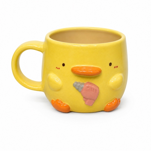 MEOW POTTERY - Short Mug In Yellow Duck With Carrot