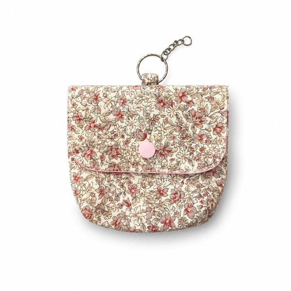 RUNG HANDMADE - 'Vintage Flower' Wallet Keychain With Flap