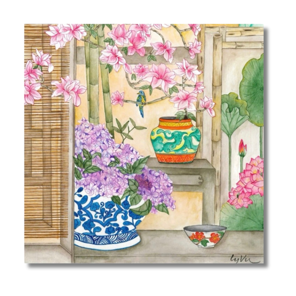 LY VU - 'Tranquility In The Garden' Art Print