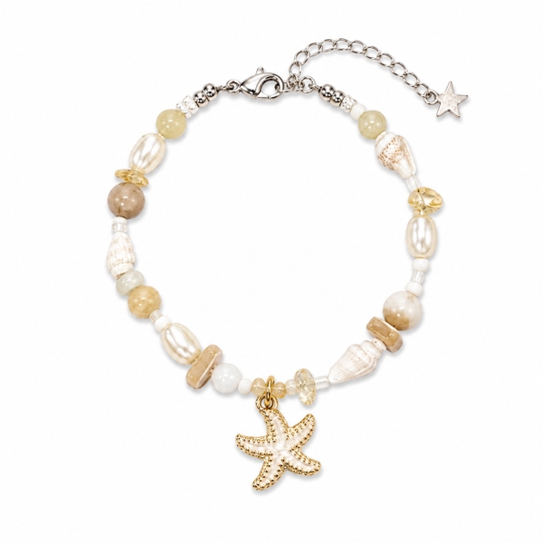 MERMAID - 'Starlight' Glass Bead & Natural Gemstone Bracelet