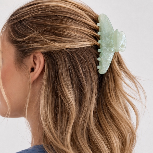 HAIR ACCESSORY - Heirloom Hair Claw in Shimmer Mint Marble