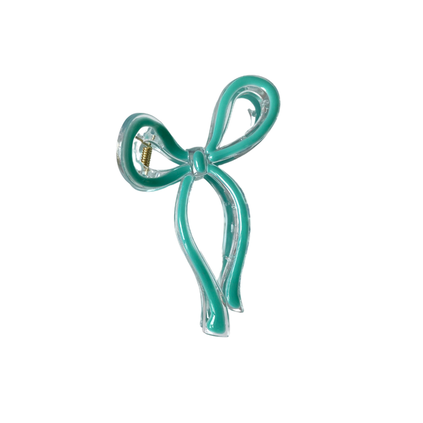 Bow Hair Claw - Turquoise