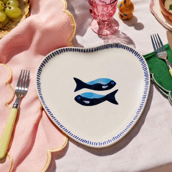 BÁT TRÀNG CERAMIC - Fish Heart Plate