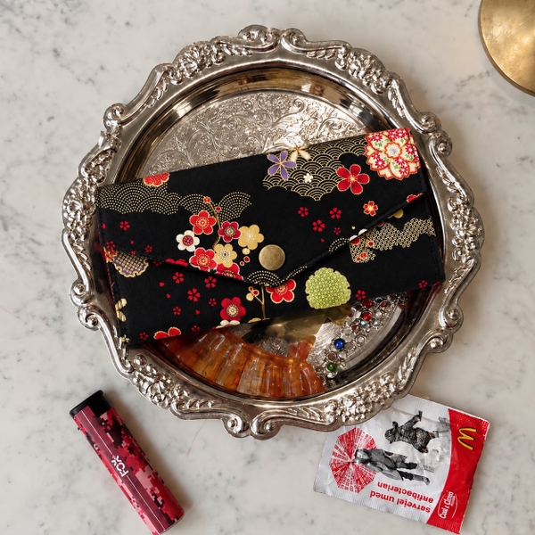 RỪNG HANDMADE - 'Sakura Floral' Long Fabric Wallet