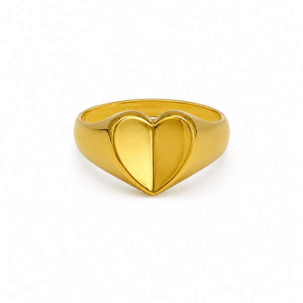 ROUGE - 18K Gold Plated Chunky Heart Ring