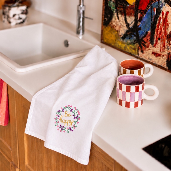 KITCHENWARE - 'Be Happy' Tea Towel