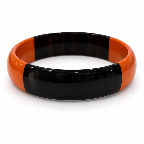 AZIET -  Buffalo Horn & Lacquer Medium Flat Bracelet in Orange