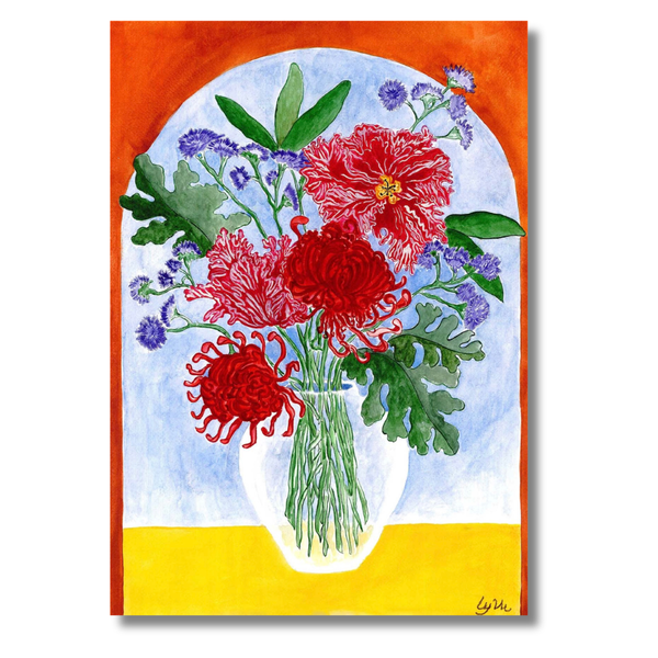 LY VU - 'Summer Flower Vase' Art Print