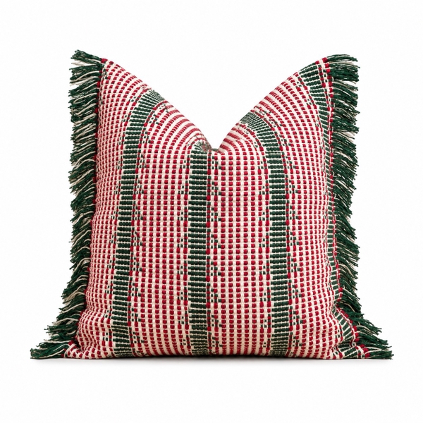 Sofa Pillow - Checked Red & Green