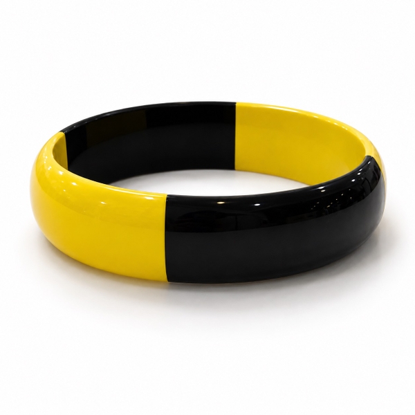 AZIET -  Buffalo Horn & Lacquer Medium Flat Bracelet in Yellow